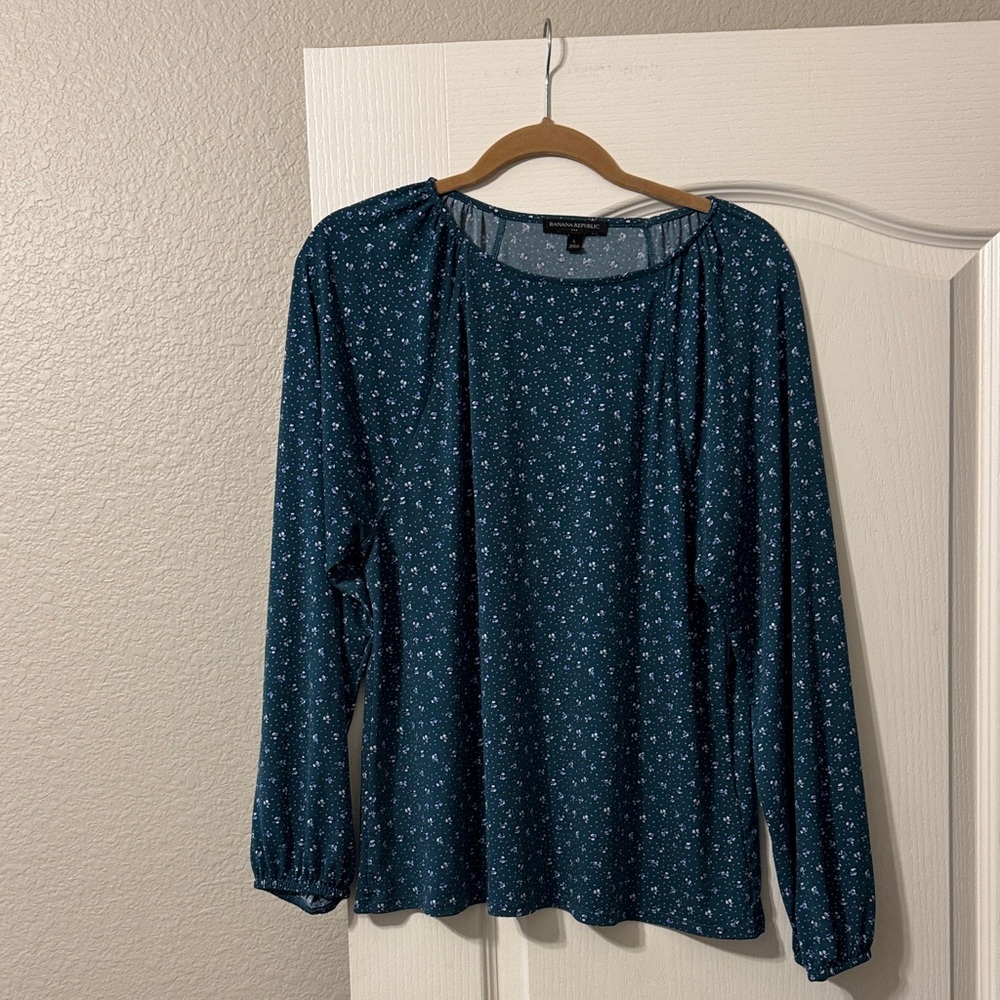 Banana Republic Teal Floral Blouse